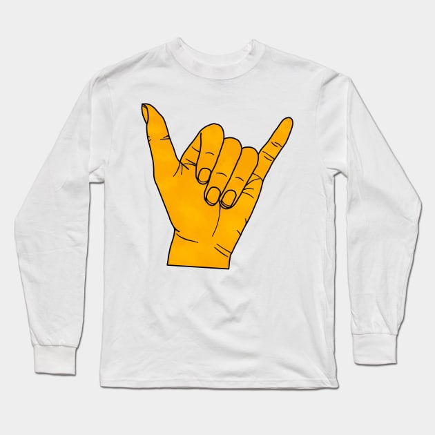 Shaka Hand Sign Long Sleeve T-Shirt by artolxxvia